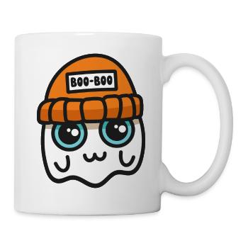Cute Ghost in an Orange Beanie - Mug - white - Right
