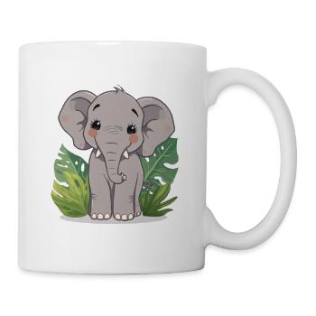 Kleiner Elefantenfreund im Dschungel - Tasse - Weiß - Rechts