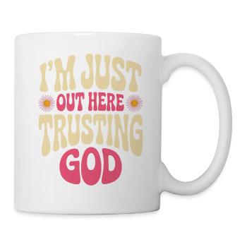Gott Vertraue Motiv Shirt - Tasse - Weiß - Rechts