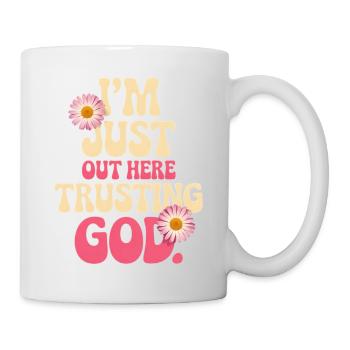 Je fais confiance à Dieu ici - Mug blanc - blanc - Droite
