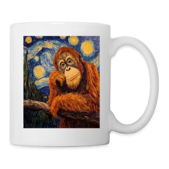 Orangutan Orang-Utan Van Gogh Style Starry Night - Mug - white - Right