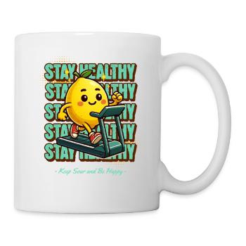 Limonade Lemonade Zitronen Design Stay Healthy - Tasse - Weiß - Rechts