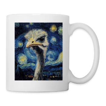 Strauß ostrich Vogel Van Gogh Style Starry Night - Tasse - Weiß - Rechts