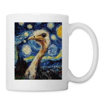 Strauß ostrich Vogel Van Gogh Style Starry Night - Tasse - Weiß - Rechts