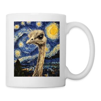 Strauß ostrich Vogel Van Gogh Style Starry Night - Tasse - Weiß - Rechts