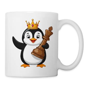 Funny Penguin Chess Player Cartoon Joy - Mug - white - Right