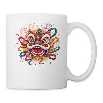 Danse du lion chinois | Célébration du festival - Mug blanc - blanc - Droite