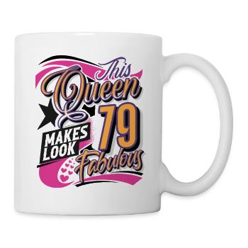79e anniversaire Reine Femmes - Mug blanc - blanc - Droite