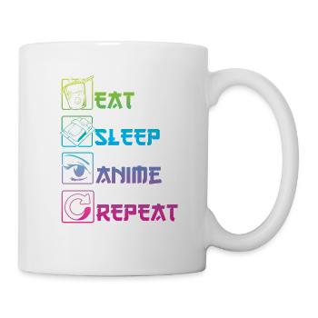 EAT SLEEP ANIME REPEAT - Mug - white - Right
