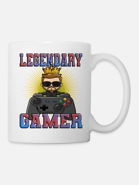 legendary gamer - könig will zocken - Tasse - Weiß