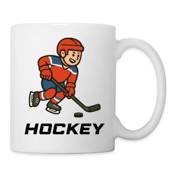 Hockey jeune professionnel dans l’utilisation de la rondelle - Mug blanc - blanc - Droite