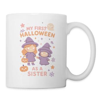 Mein erstes Halloween als Schwester Süßer Geisterkürbis - Tasse - Weiß - Rechts
