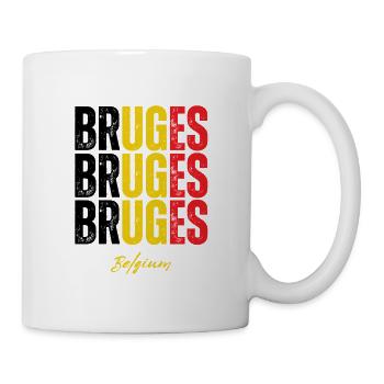 Brügge Belgien, Erinnerung an Brügge - Tasse - Weiß - Rechts
