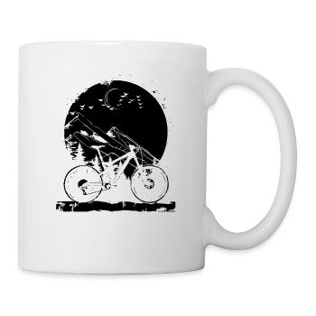 Mountainbiking Illustration - Tasse - Weiß - Rechts