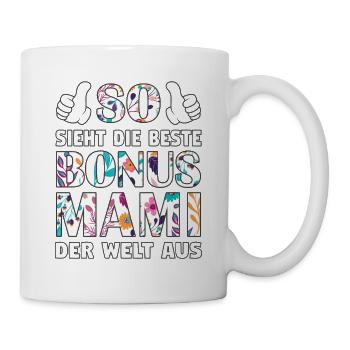 Bonus Mami beste Mama Mutter Muttertag Geschenk - Tasse - Weiß - Rechts