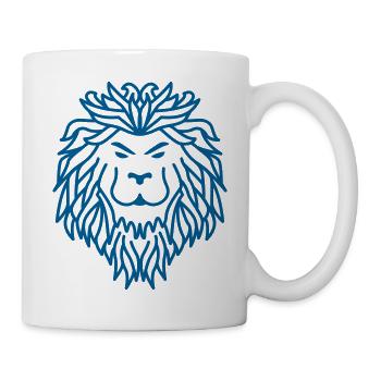 Löwe Tribal – Kraftvolles Wappentier-Design - Tasse - Weiß - Rechts