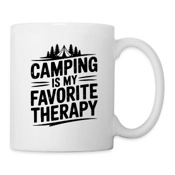Le camping est ma thérapie préférée - Mug blanc - blanc - Droite