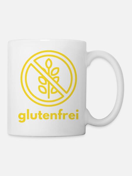 Glutenfrei Symbol in Gelb - Tasse - Weiß