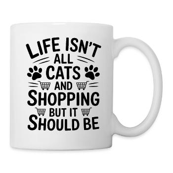 Shopping Dire Chats Drôle Shopping Cadeau - Mug blanc - blanc - Droite