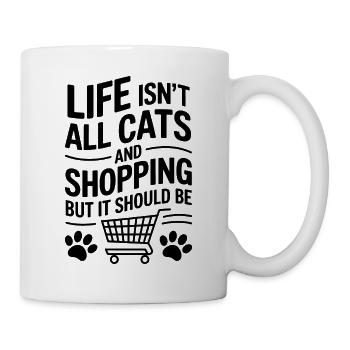 Shopping Dire Chats Drôle Shopping Cadeau - Mug blanc - blanc - Droite