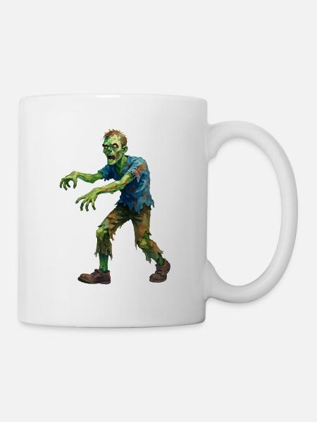 Gaunt Aquarell Zombie - Halloween - Tasse - Weiß