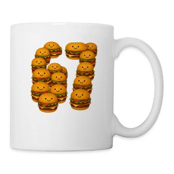 Drôle 67 Mème avec Burger - Mug blanc - blanc - Droite