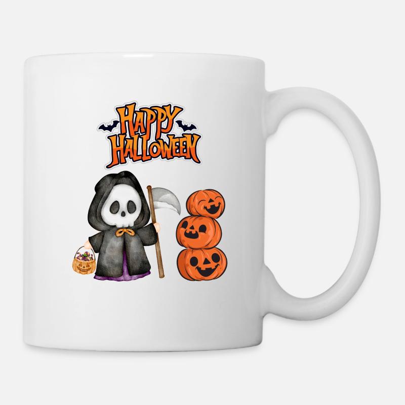 Frohes Halloween Sensenmann - Tasse - Weiß