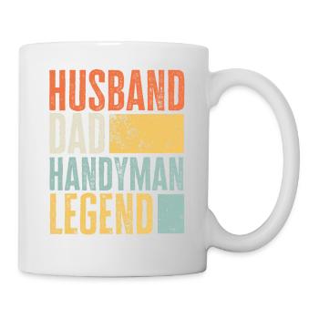 Husband Dad Handyman Legend Retro Craftsman - Mug - white - Right