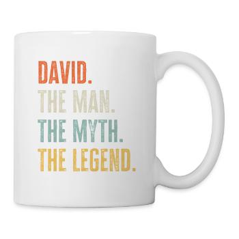 David Man Myth Legend Retro Design Gift Name - Mug - white - Right