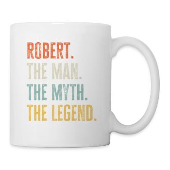 Robert Man Myth Legend Retro Design Geschenk Name - Tasse - Weiß - Rechts