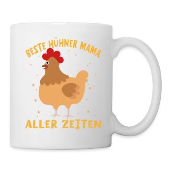 Beste Hühner Mama Aller Zeiten - Tasse - Weiß - Rechts