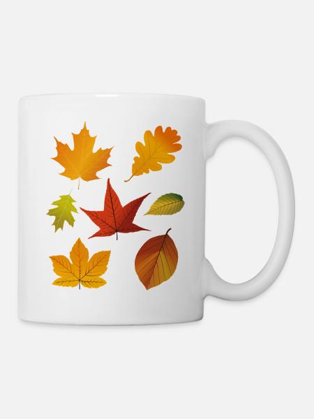 Herbstlaub - Tasse - Weiß
