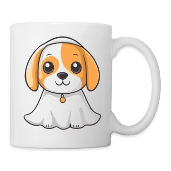 Beagle Hund Halloween Geist - Tasse - Weiß - Rechts