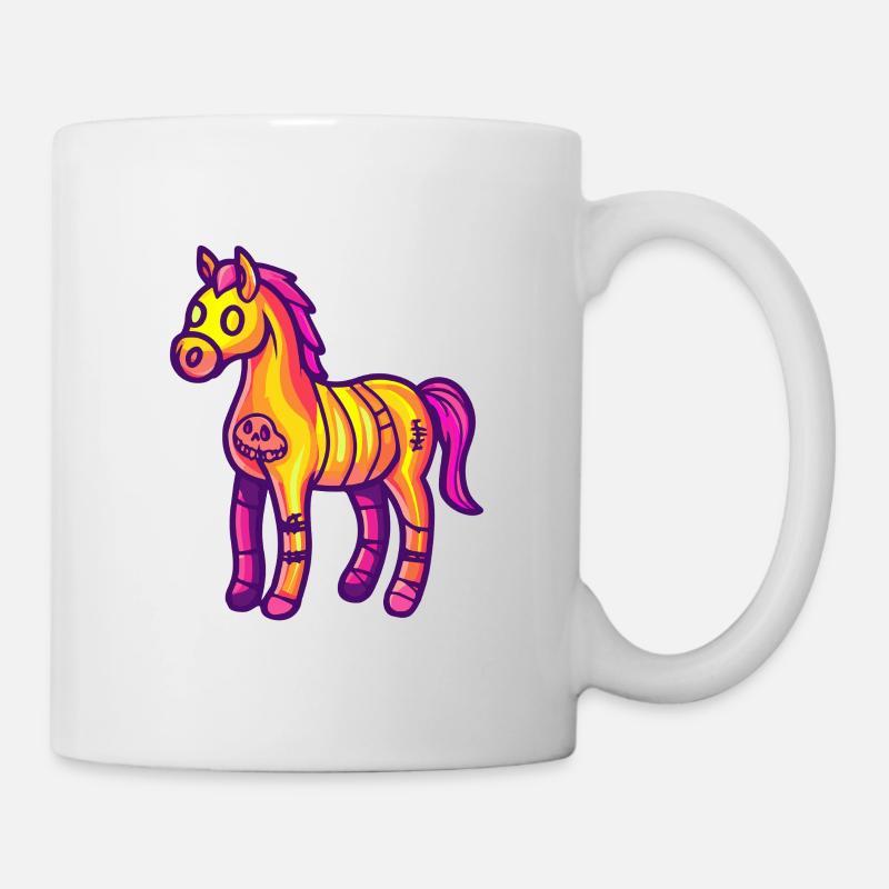Cheval Halloween Zombie - Mug blanc - blanc