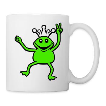 Couronne de grenouille Roi Conte de fées Prince Princesse Paix - Mug blanc - blanc - Droite