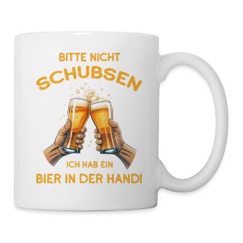 Please don't push, have a beer in your hand - Mug - white - Right