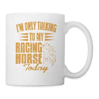 Ne parler qu’à mon cheval de course Sarcasme amusant - Mug blanc - blanc - Droite