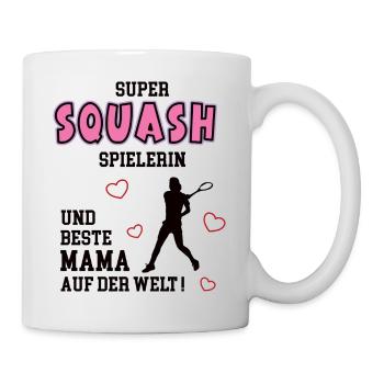 Squash Spielerin Mama Squasherin Mutter Frau - Tasse - Weiß - Rechts