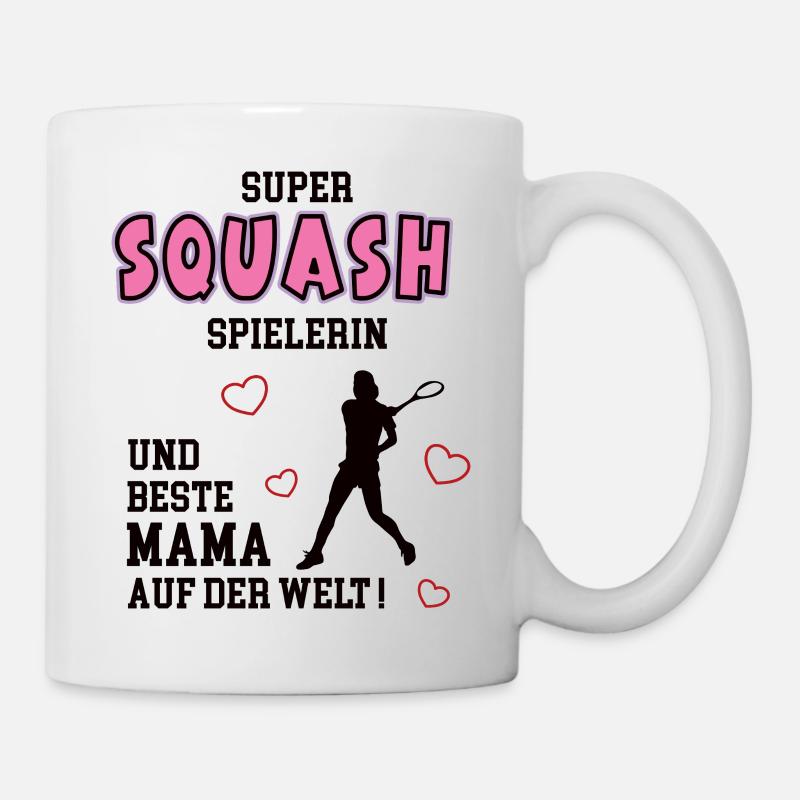 Squashin Pelaaja, Äiti, Squasher, Äiti, Vaimo - Muki - valkoinen