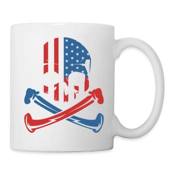 American Flag Skull Shirt - Mug - white - Right