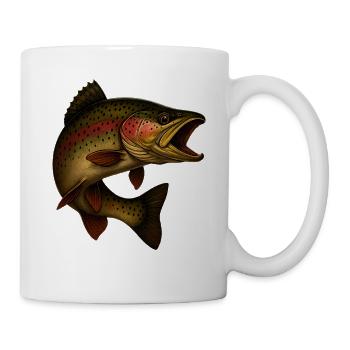 Faszinierende Regenbogenforelle Illustration - Tasse - Weiß - Rechts