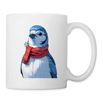 Winter Bird with Red Scarf - Mug - white - Right