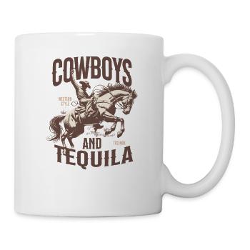  Vintage Cowboys and Tequila Shirt Retro Western - Tasse - Weiß - Rechts