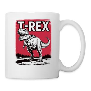 T-Rex Rotlandschaft Grafik - Tasse - Weiß - Rechts