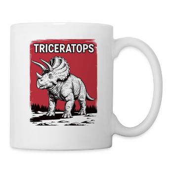 Triceratops Bold Sketch - Tasse - Weiß - Rechts