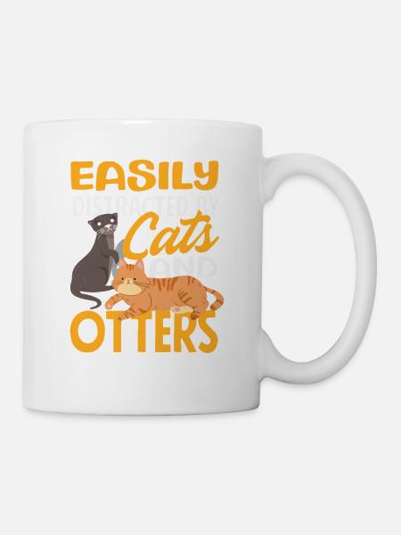 Katzen Seeotter Cartoon - Tasse - Weiß