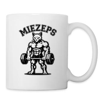 Miezeps - Muskelkater - Katze - Spruch - Tasse - Weiß - Rechts