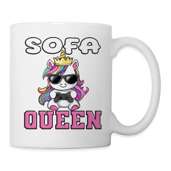 Unicorn - sofa queen zocken - Mug - white - Right