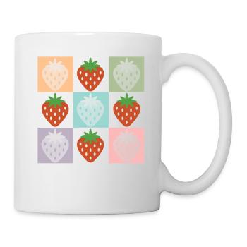 Grille de fraise pastel fraise - Mug blanc - blanc - Droite