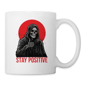 Stay Positive Skelett Motiv - Tasse - Weiß - Rechts
